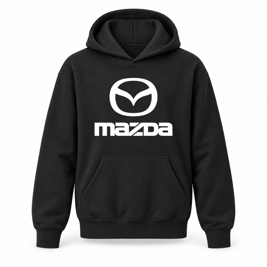 Youth Kids Mazda Car Pullover Hoodie | Color: Black | Refreshed youth hoodie, original Drive artwork