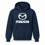 Youth Kids Mazda Car Pullover Hoodie | Color: Navy | Refreshed youth hoodie, original Drive artwork