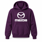Youth Kids Mazda Car Pullover Hoodie | Color: Purple | Refreshed youth hoodie, original Drive artwork