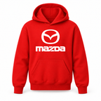 Youth Kids Mazda Car Pullover Hoodie | Color: Red | Refreshed youth hoodie, original Drive artwork