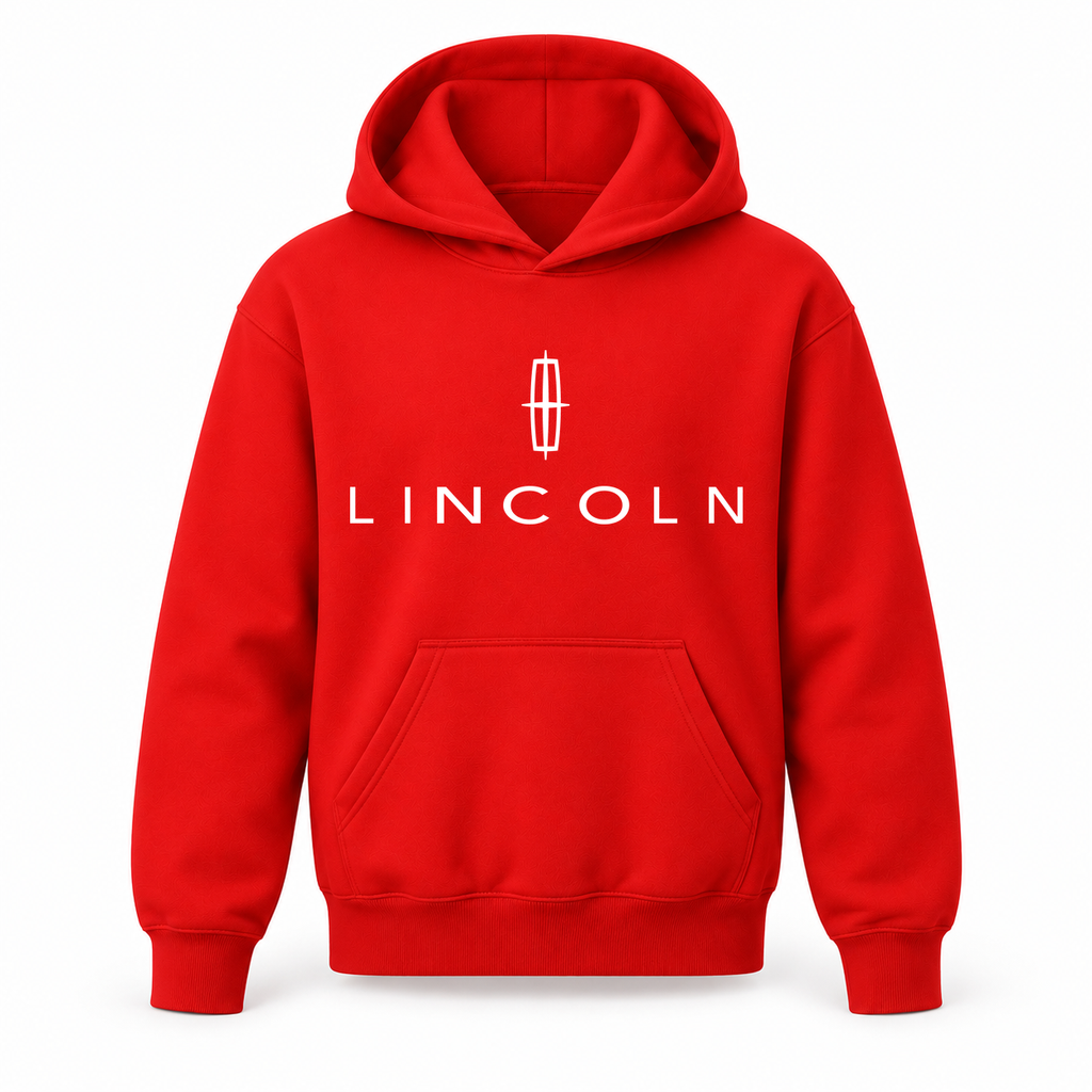 Youth Kids Lincoln Car Pullover Hoodie | Color: Red | Refreshed youth hoodie, original Drive artwork