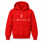 Youth Kids Lincoln Car Pullover Hoodie | Color: Red | Refreshed youth hoodie, original Drive artwork