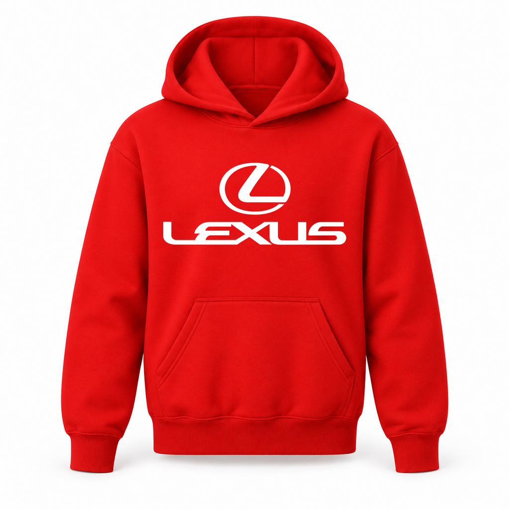 Youth Kids Lexus Car Pullover Hoodie | Color: Red | Refreshed youth hoodie, original Drive artwork