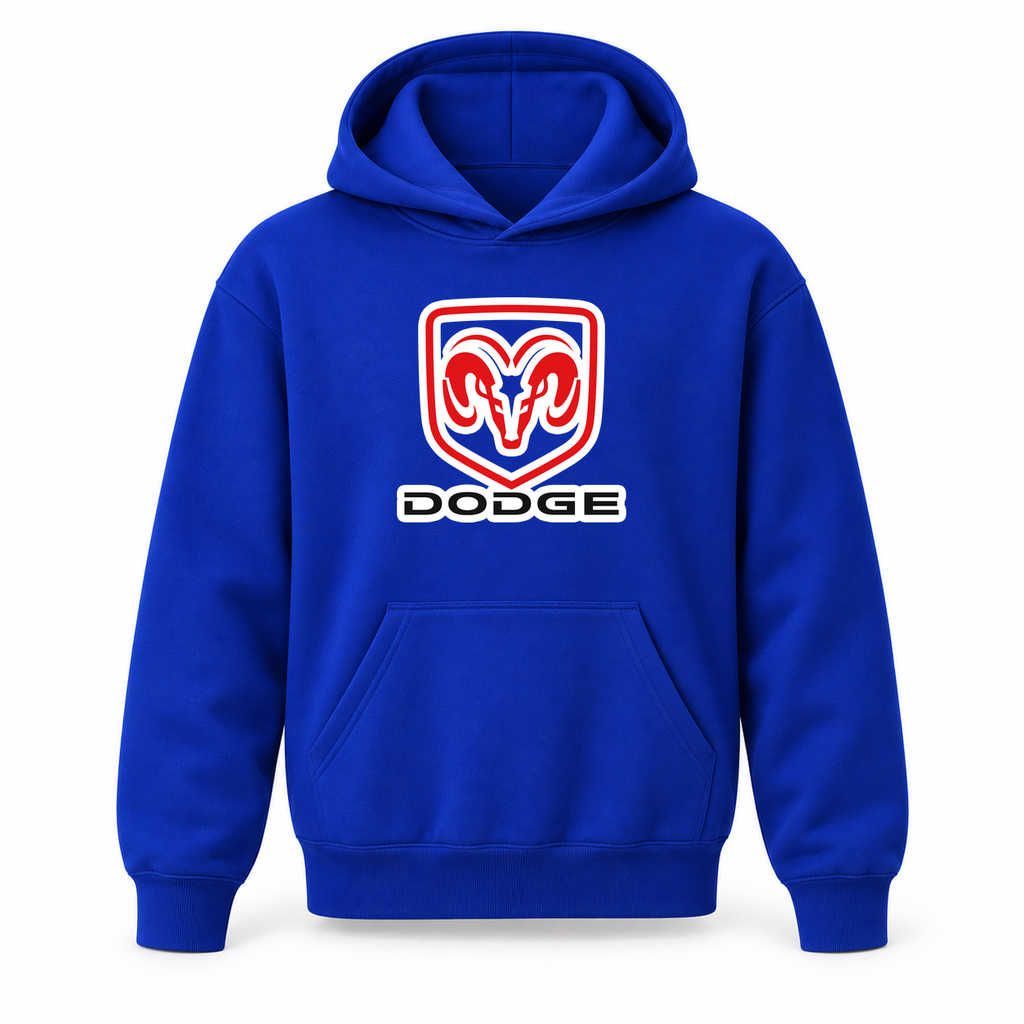 Youth Kids Dodge Car Pullover Hoodie | Color: Blue | Refreshed youth hoodie, original Drive artwork