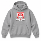 Youth Kids Dodge Car Pullover Hoodie | Color: Grey | Refreshed youth hoodie, original Drive artwork