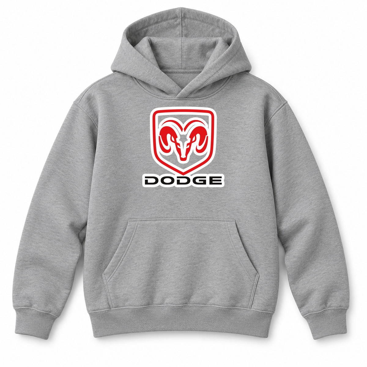 Youth Kids Dodge Car Pullover Hoodie | Color: Grey | Refreshed youth hoodie, original Drive artwork