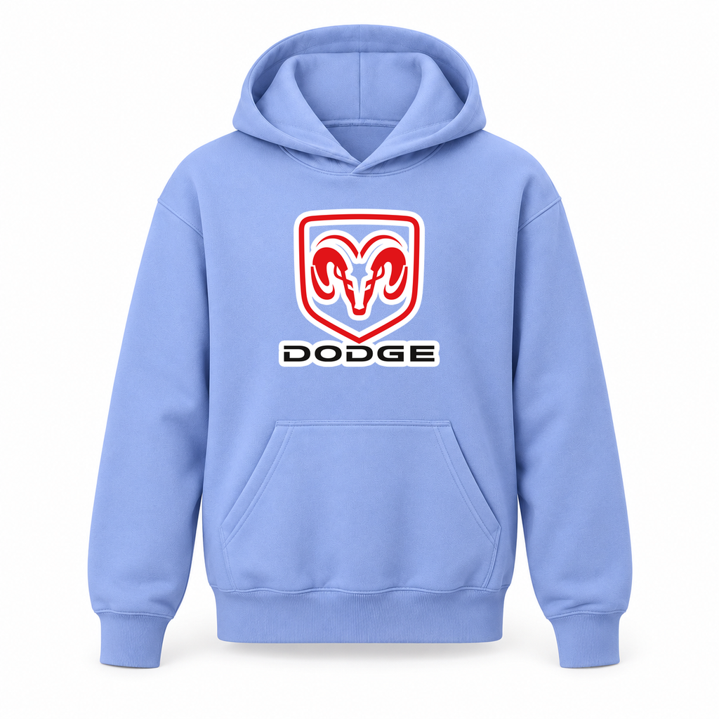 Youth Kids Dodge Car Pullover Hoodie | Color: Light Blue | Refreshed youth hoodie, original Drive artwork