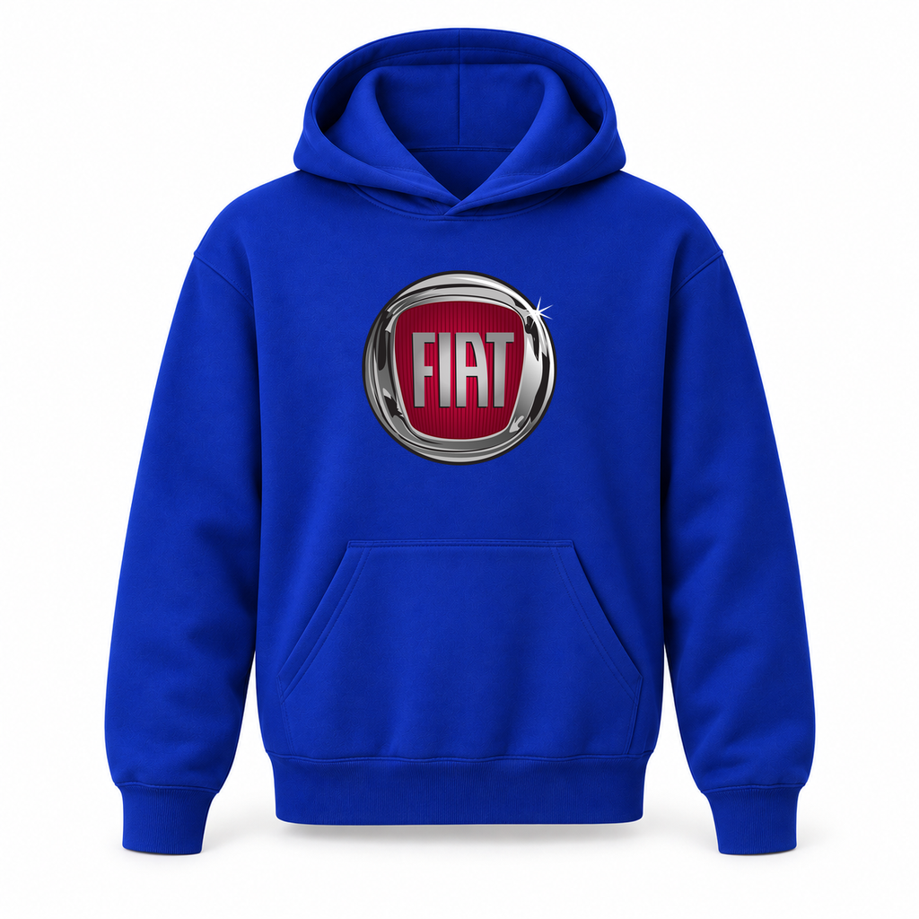 Youth Kids Fiat Car Pullover Hoodie | Color: Blue | Refreshed youth hoodie, original Drive artwork