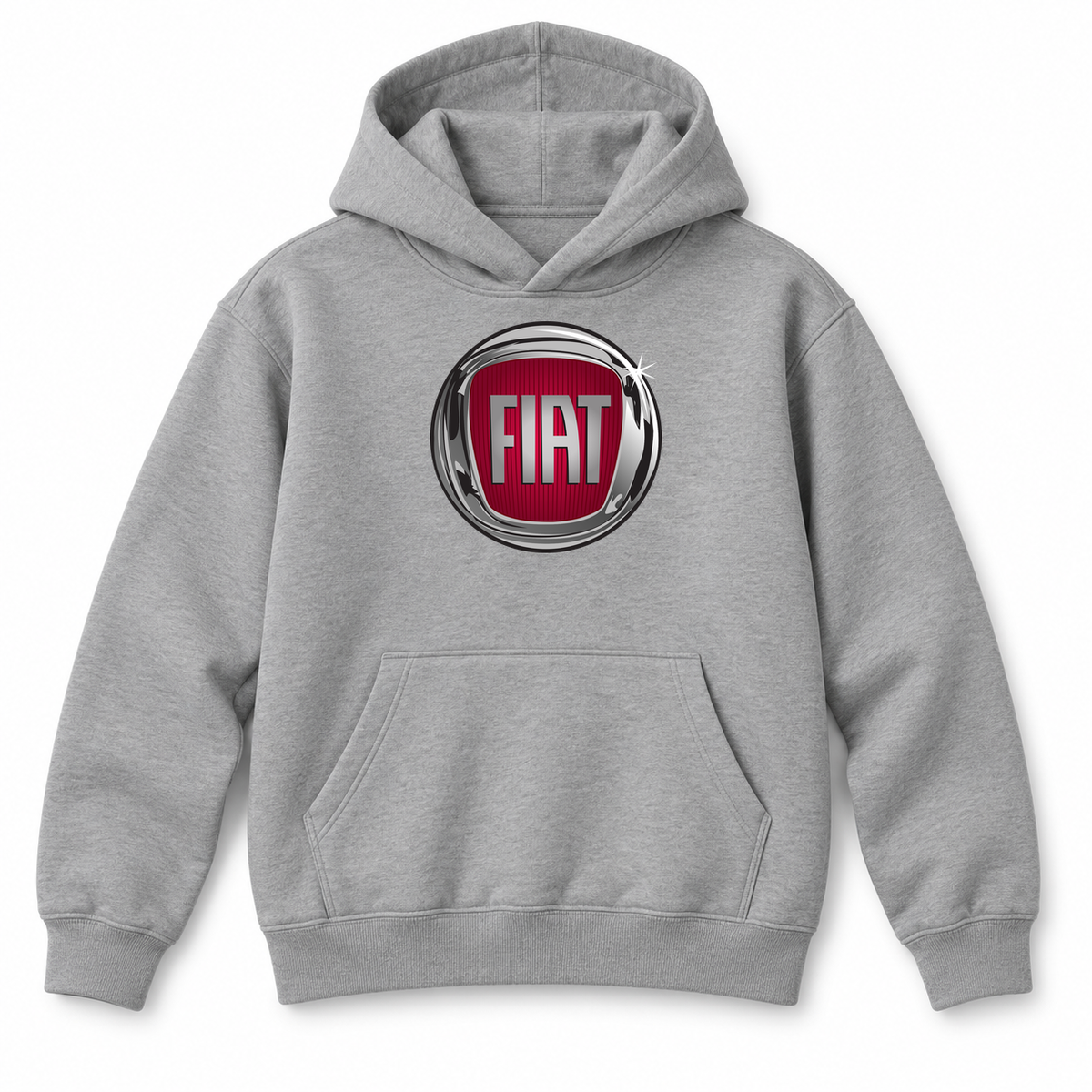 Youth Kids Fiat Car Pullover Hoodie | Color: Grey | Refreshed youth hoodie, original Drive artwork