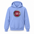 Youth Kids Fiat Car Pullover Hoodie | Color: Light Blue | Refreshed youth hoodie, original Drive artwork