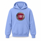 Youth Kids Fiat Car Pullover Hoodie | Color: Light Blue | Refreshed youth hoodie, original Drive artwork