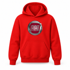 Youth Kids Fiat Car Pullover Hoodie | Color: Red | Refreshed youth hoodie, original Drive artwork