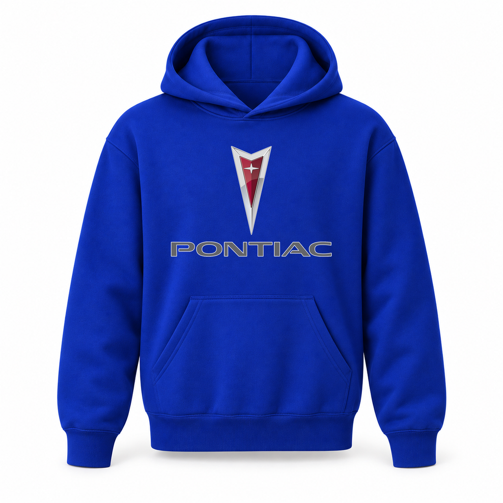 Youth Kids Pontiac Car Pullover Hoodie | Color: Blue | Refreshed youth hoodie, original Drive artwork