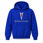 Youth Kids Pontiac Car Pullover Hoodie | Color: Blue | Refreshed youth hoodie, original Drive artwork