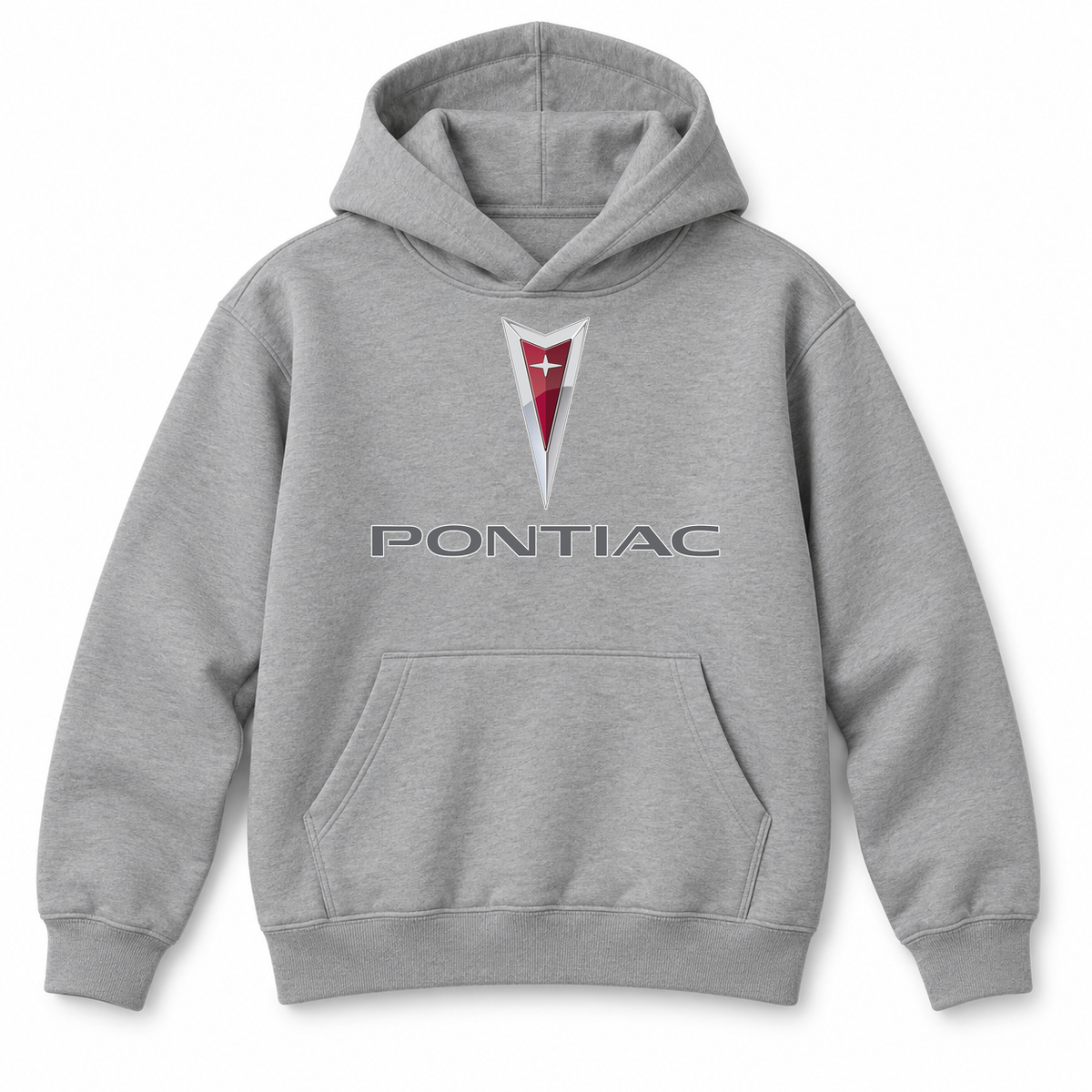 Youth Kids Pontiac Car Pullover Hoodie | Color: Grey | Refreshed youth hoodie, original Drive artwork