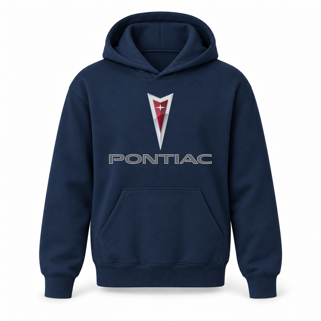 Youth Kids Pontiac Car Pullover Hoodie | Color: Navy | Refreshed youth hoodie, original Drive artwork