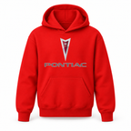 Youth Kids Pontiac Car Pullover Hoodie | Color: Red | Refreshed youth hoodie, original Drive artwork
