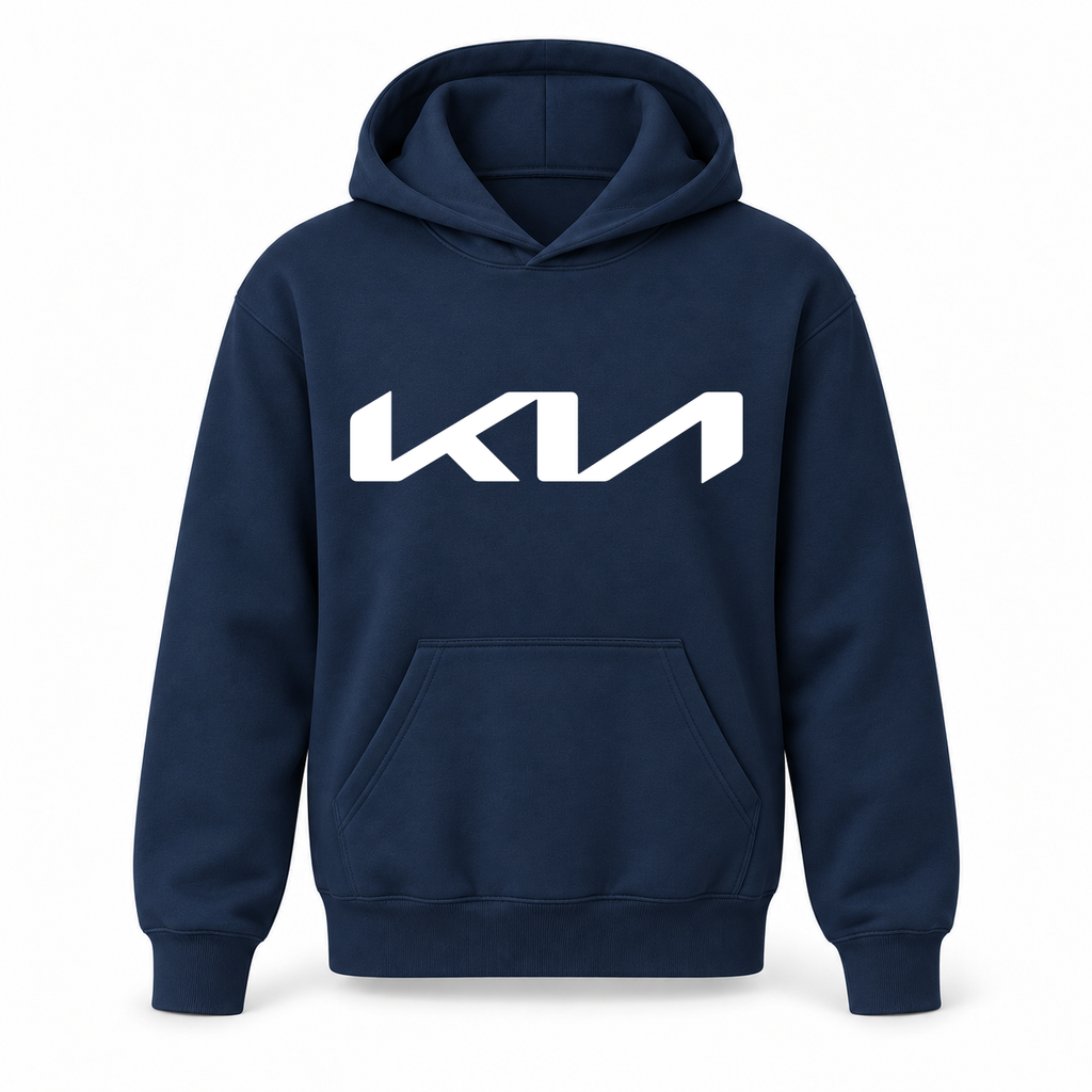 Youth Kids Kia Car Pullover Hoodie | Color: Navy | Refreshed youth hoodie, original Drive artwork