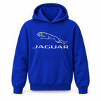 Youth Kids Jaguar Symbol Car Pullover Hoodie | Color: Blue | Refreshed youth hoodie, original Drive artwork