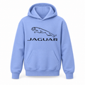 Youth Kids Jaguar Symbol Car Pullover Hoodie | Color: Light Blue | Refreshed youth hoodie, original Drive artwork