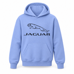 Youth Kids Jaguar Symbol Car Pullover Hoodie | Color: Light Blue | Refreshed youth hoodie, original Drive artwork