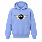 Youth Kids Mini Cooper Car Pullover Hoodie | Color: Light Blue | Refreshed youth hoodie, original Drive artwork