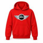 Youth Kids Mini Cooper Car Pullover Hoodie | Color: Red | Refreshed youth hoodie, original Drive artwork