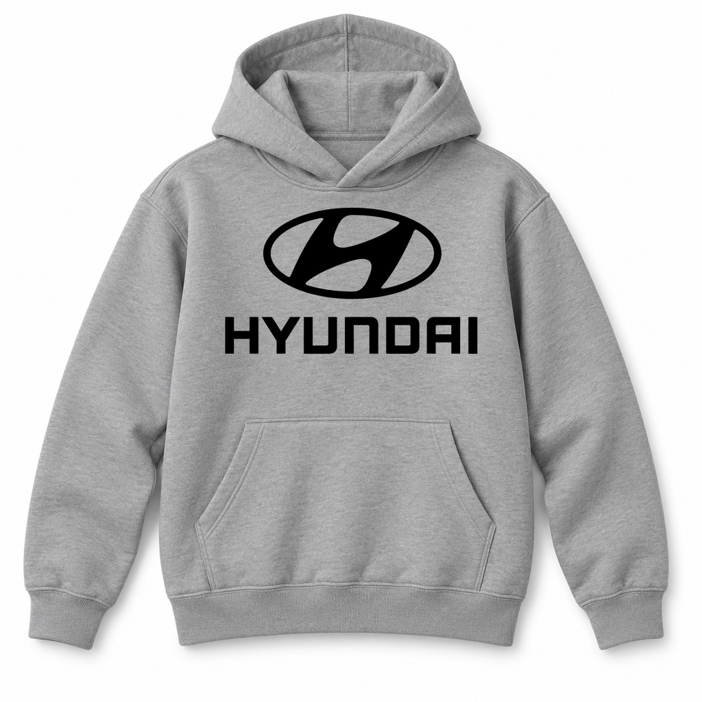 Youth Kids Hyundai Car Pullover Hoodie | Color: Grey | Refreshed youth hoodie, original Drive artwork