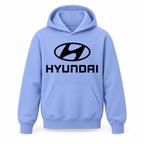 Youth Kids Hyundai Car Pullover Hoodie | Color: Light Blue | Refreshed youth hoodie, original Drive artwork