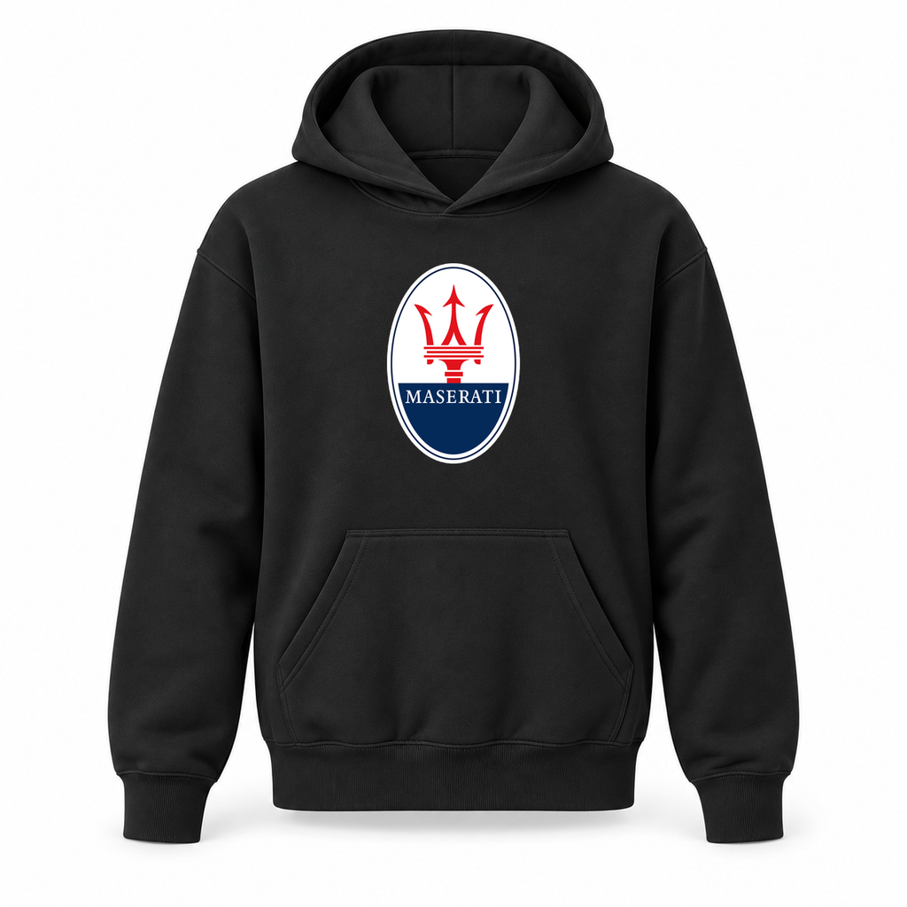 Youth Kids Maserati Car Pullover Hoodie | Color: Black | Refreshed youth hoodie, original Drive artwork