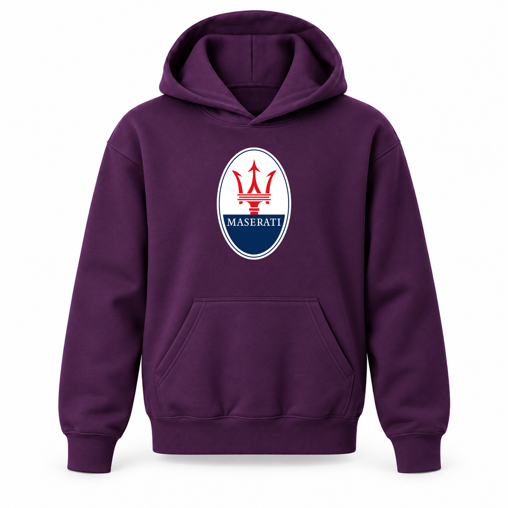 Youth Kids Maserati Car Pullover Hoodie | Color: Purple | Refreshed youth hoodie, original Drive artwork