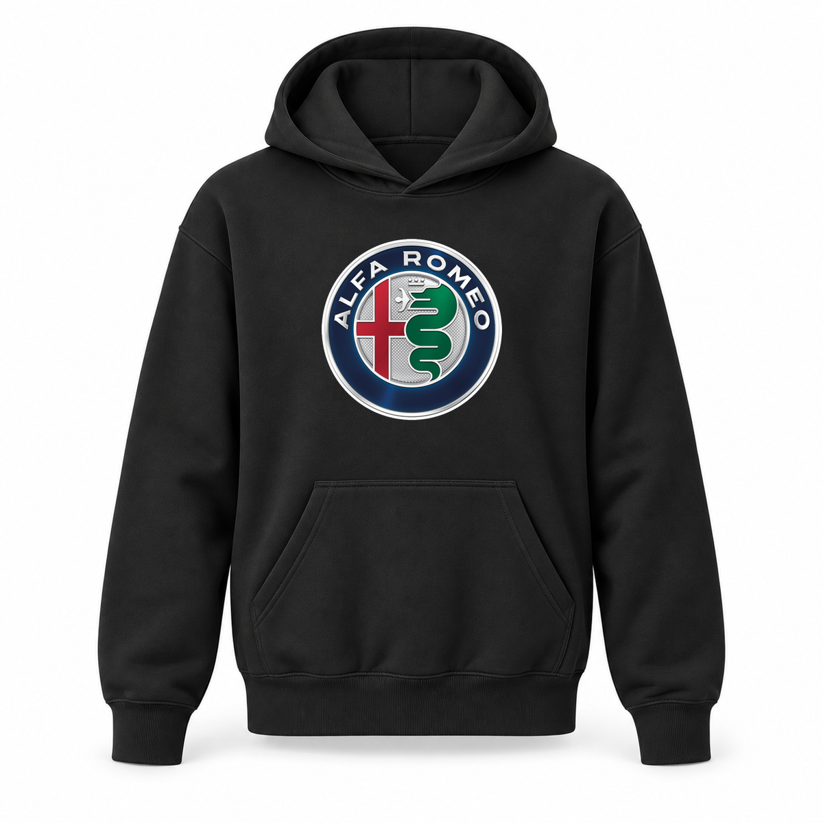 Youth Kids Alfa Romeo Car Pullover Hoodie | Color: Black | Refreshed youth hoodie, original Drive artwork