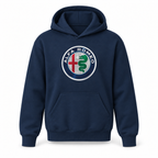 Youth Kids Alfa Romeo Car Pullover Hoodie | Color: Navy | Refreshed youth hoodie, original Drive artwork