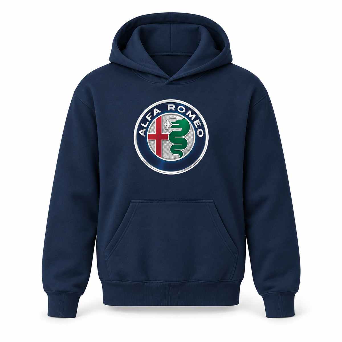 Youth Kids Alfa Romeo Car Pullover Hoodie | Color: Navy | Refreshed youth hoodie, original Drive artwork
