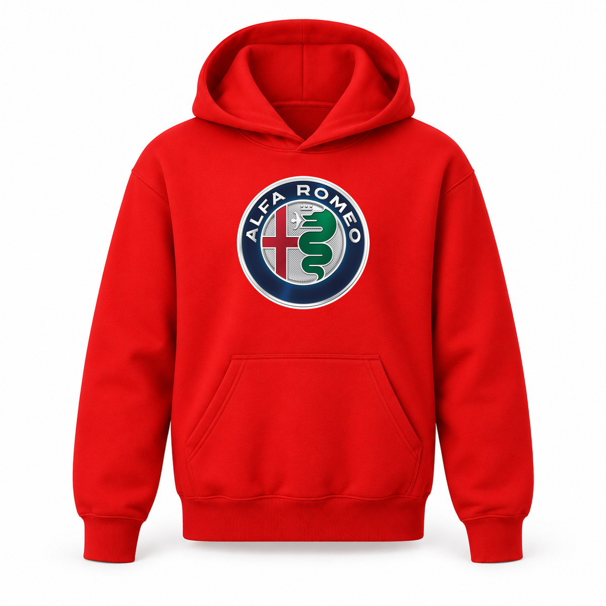 Youth Kids Alfa Romeo Car Pullover Hoodie | Color: Red | Refreshed youth hoodie, original Drive artwork
