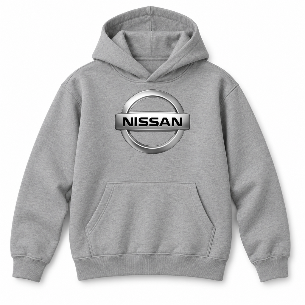 Youth Kids Nissan Car Pullover Hoodie | Color: Grey | Refreshed youth hoodie, original Drive artwork