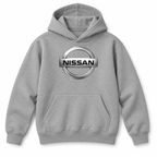 Youth Kids Nissan Car Pullover Hoodie | Color: Grey | Refreshed youth hoodie, original Drive artwork