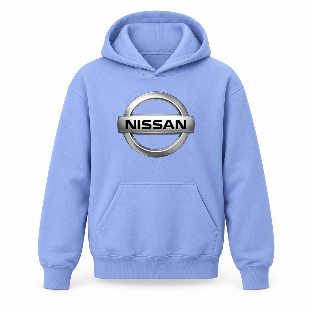 Youth Kids Nissan Car Pullover Hoodie | Color: Light Blue | Refreshed youth hoodie, original Drive artwork