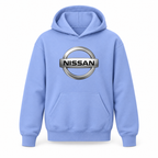 Youth Kids Nissan Car Pullover Hoodie | Color: Light Blue | Refreshed youth hoodie, original Drive artwork