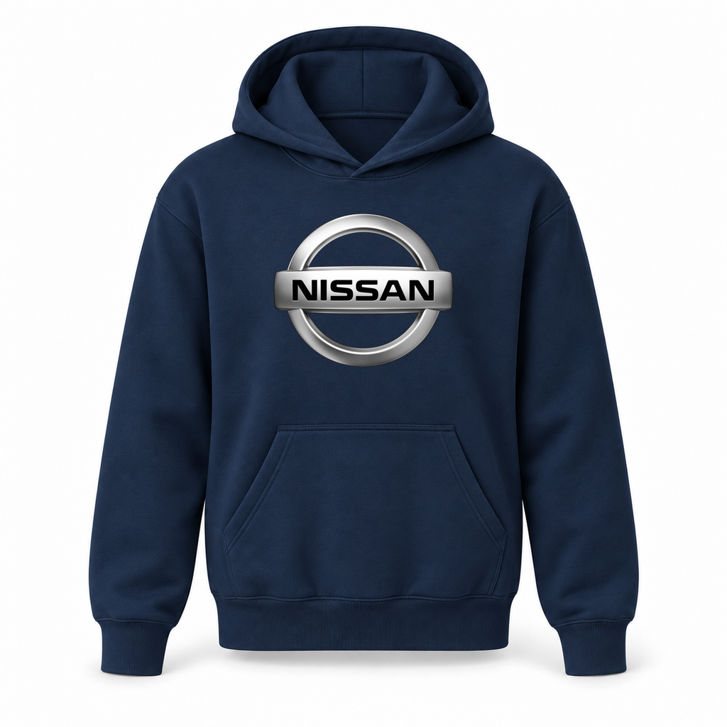 Youth Kids Nissan Car Pullover Hoodie | Color: Navy | Refreshed youth hoodie, original Drive artwork
