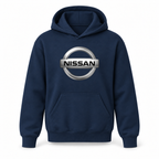 Youth Kids Nissan Car Pullover Hoodie | Color: Navy | Refreshed youth hoodie, original Drive artwork