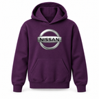 Youth Kids Nissan Car Pullover Hoodie | Color: Purple | Refreshed youth hoodie, original Drive artwork