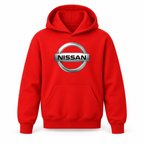 Youth Kids Nissan Car Pullover Hoodie | Color: Red | Refreshed youth hoodie, original Drive artwork