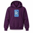 Youth Kids Rolls Royce Car Pullover Hoodie | Color: Purple | Refreshed youth hoodie, original Drive artwork