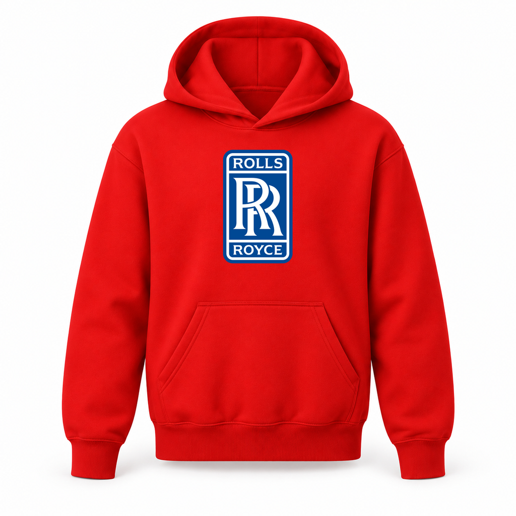 Youth Kids Rolls Royce Car Pullover Hoodie | Color: Red | Refreshed youth hoodie, original Drive artwork