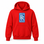 Youth Kids Rolls Royce Car Pullover Hoodie | Color: Red | Refreshed youth hoodie, original Drive artwork