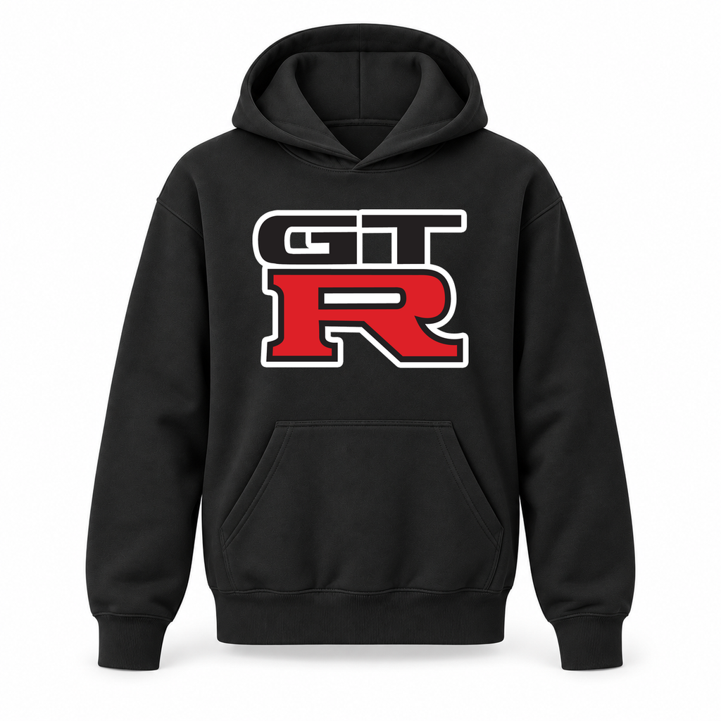 Youth Kids GTR Car Pullover Hoodie | Color: Black | Refreshed youth hoodie, original Drive artwork