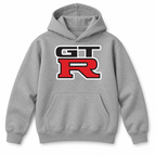 Youth Kids GTR Car Pullover Hoodie | Color: Grey | Refreshed youth hoodie, original Drive artwork
