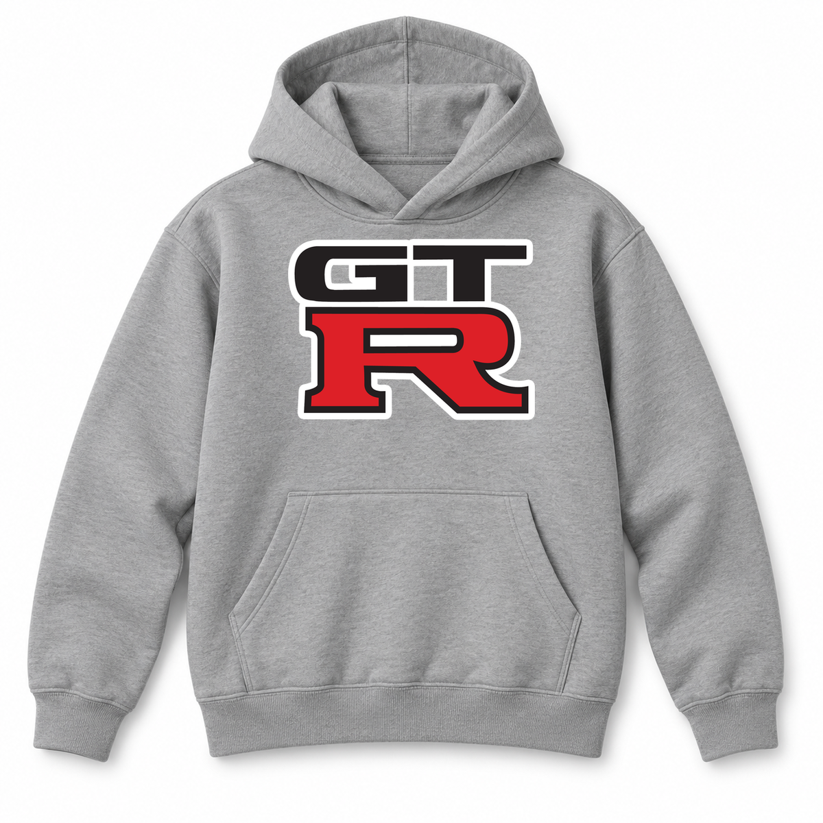Youth Kids GTR Car Pullover Hoodie | Color: Grey | Refreshed youth hoodie, original Drive artwork