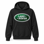 Youth Kids Land Rover Car Pullover Hoodie | Color: Black | Refreshed youth hoodie, original Drive artwork